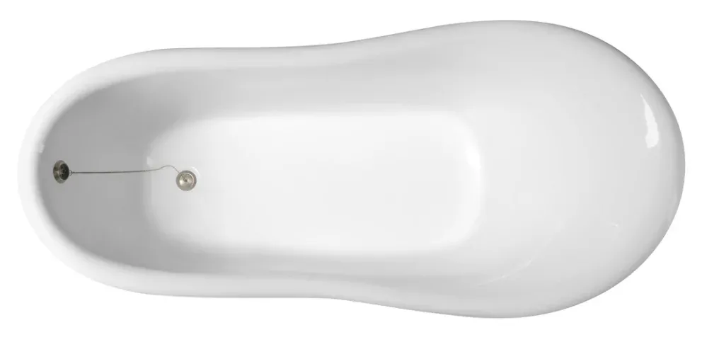 BRIXTON volně stojící vana 174x83x81cm, nohy chrom mat, černá/bílá